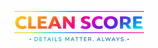 CLEAN SCORE logo — Details Matter. Always. by Marlin Abrahams